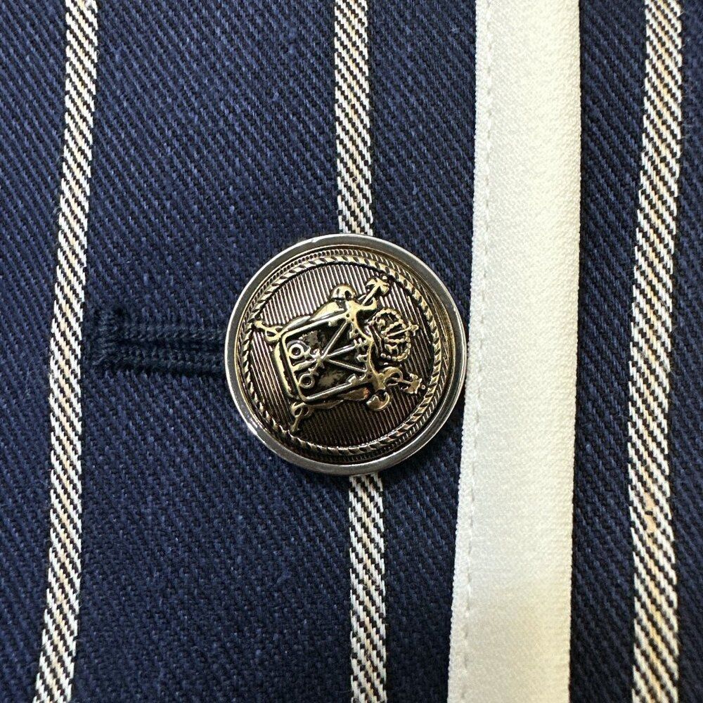 Carlisle Collection Linen Blend Jacket Captain Nautical Luxe Sz6 Tailored Blazer - Picture 11 of 16